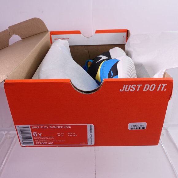 Nike Flex Runner Sneakers AT4662-401 Blue/Yellow - Picture 11 of 11